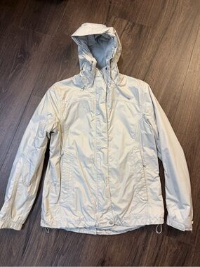 L.L. Bean Women's Hooded Waterproof Jacket in Light Cream